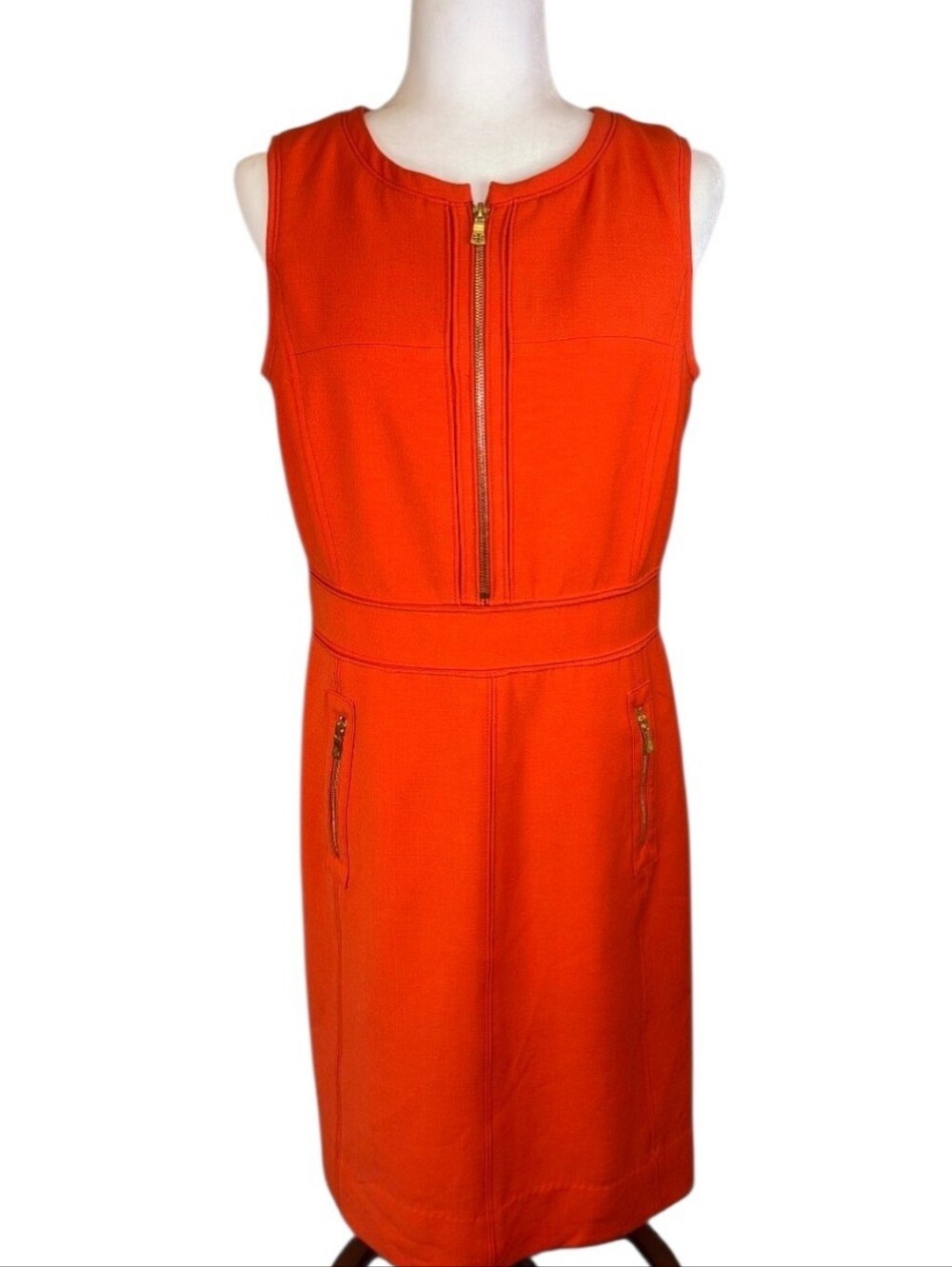 Tory Burch Wool Blend Sleeveless Shift Dress, Size 8